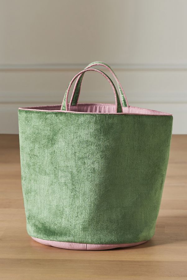 Slide View: 2: Adaline Velvet Cotton Basket