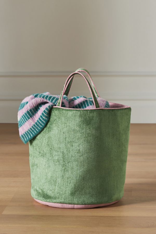 Slide View: 1: Adaline Velvet Cotton Basket