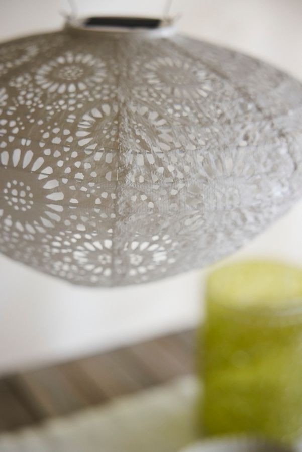 Slide View: 3: White Lace Solar Lantern