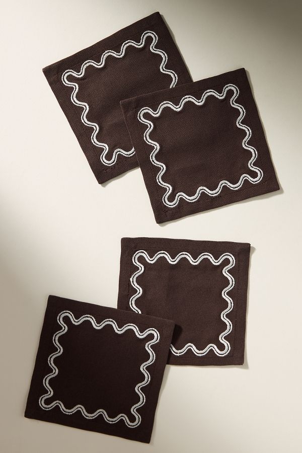 Slide View: 3: Madeline Cocktail Napkins, Set of 4