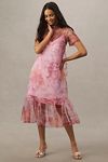 Thumbnail View 1: BHLDN Charlotte Short-Sleeve Organza Midi Dress