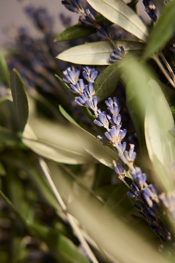 Slide View: 4: Fresh Lavender + Olive Wreath