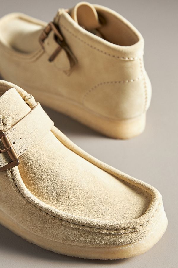 Slide View: 3: Clarks Wallabee Suede Buckle Boots