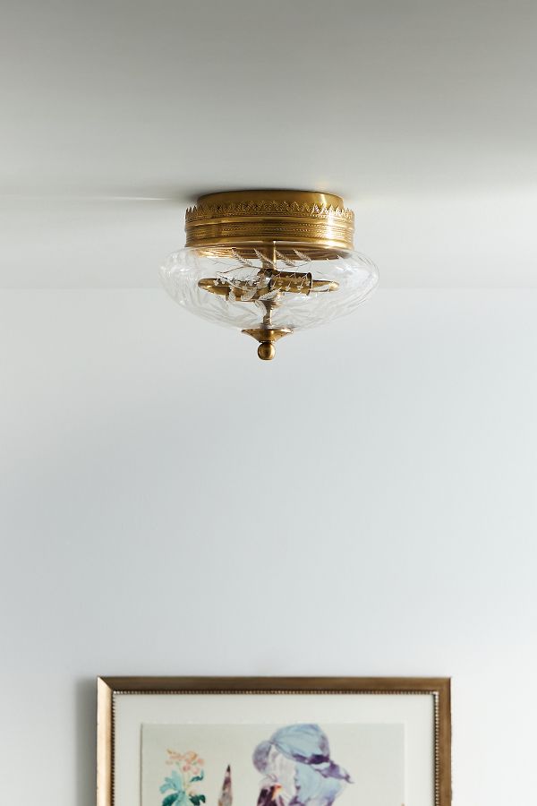 Slide View: 2: Ariella Etched Glass Flush Mount