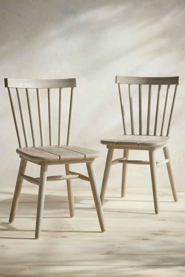 Slide View: 2: Windsor Teak Side Chairs, Set of 2