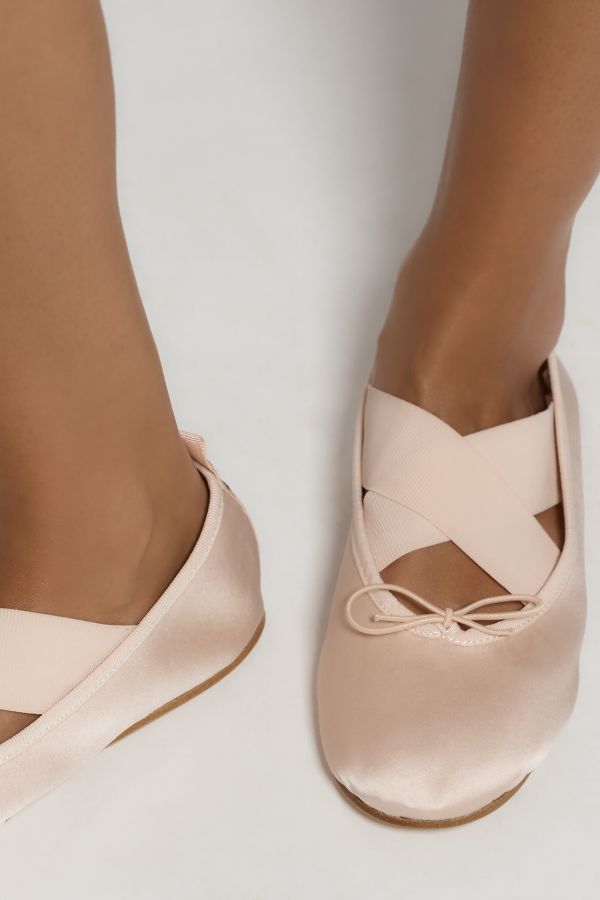 Slide View: 2: Repetto Gianna Satin Ballet Flats