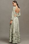 Thumbnail View 2: V. Chapman Carmella Long-Sleeve Corset Side-Slit Chiffon Maxi Dress