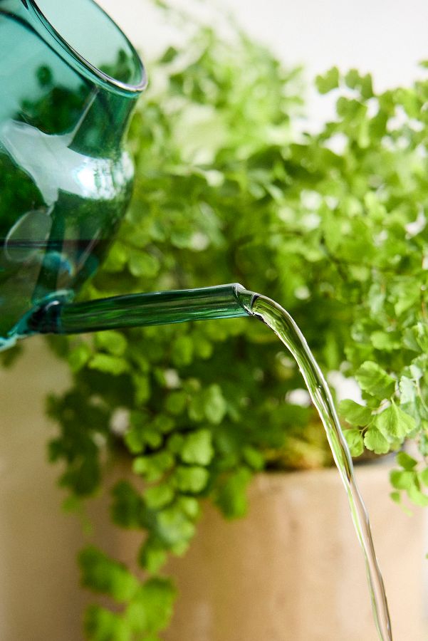 Slide View: 2: Turquoise Glass Watering Can