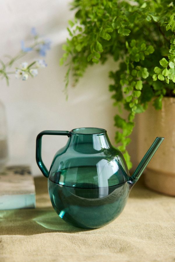 Slide View: 1: Turquoise Glass Watering Can