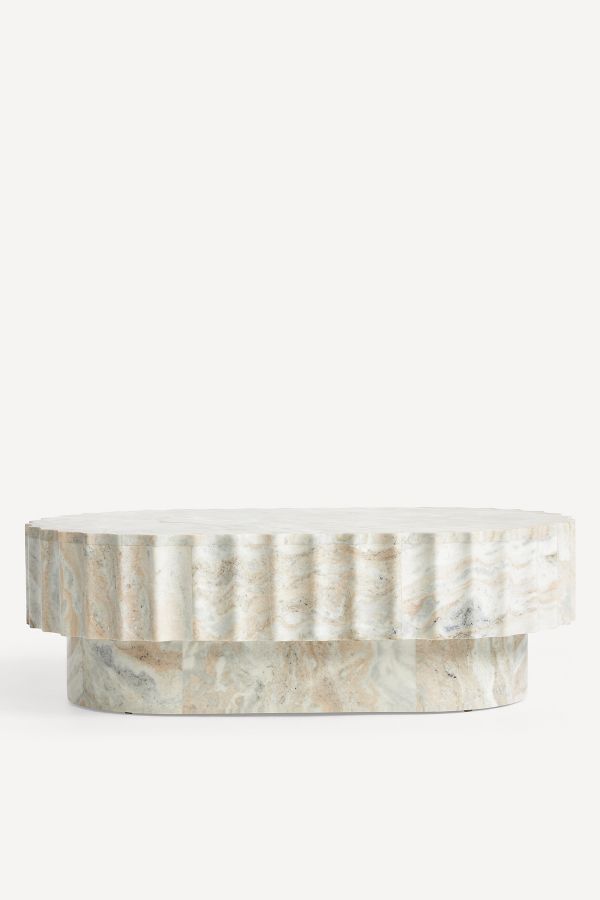 Slide View: 2: Jolie Oval 44" Marble Coffee Table