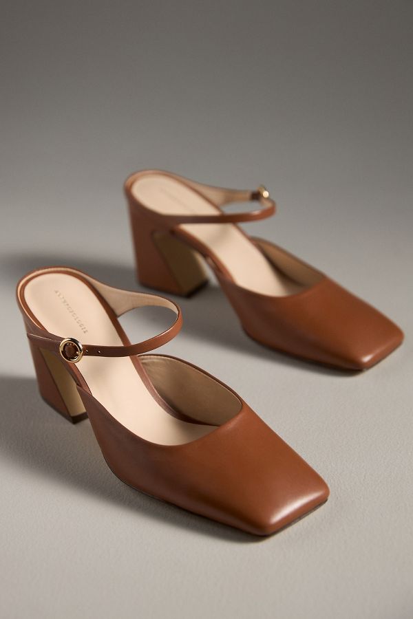 Slide View: 2: By Anthropologie Square-Toe Mule Heels