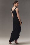 Thumbnail View 2: Dress The Population Charlene Square-Neck Ruffle Side-Slit Gown