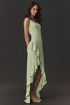 Thumbnail View 2: Dress The Population Charlene Square-Neck Ruffle Side-Slit Gown