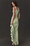 Thumbnail View 3: Dress The Population Charlene Square-Neck Ruffle Side-Slit Gown