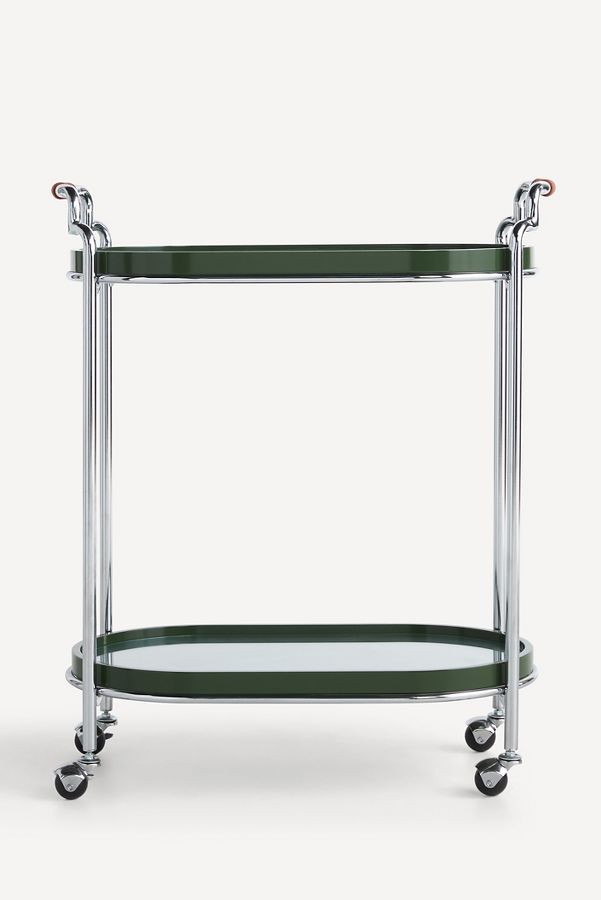 Slide View: 1: Lennon Lacquer Oval Bar Cart