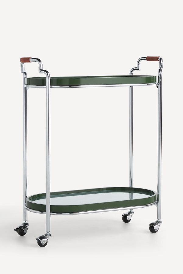 Slide View: 2: Lennon Lacquer Oval Bar Cart