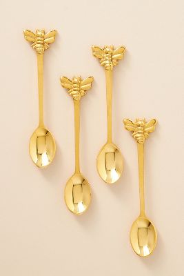 Bee Teaspoons, Set of 4