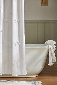 Slide View: 2: Bow Cotton Shower Curtain