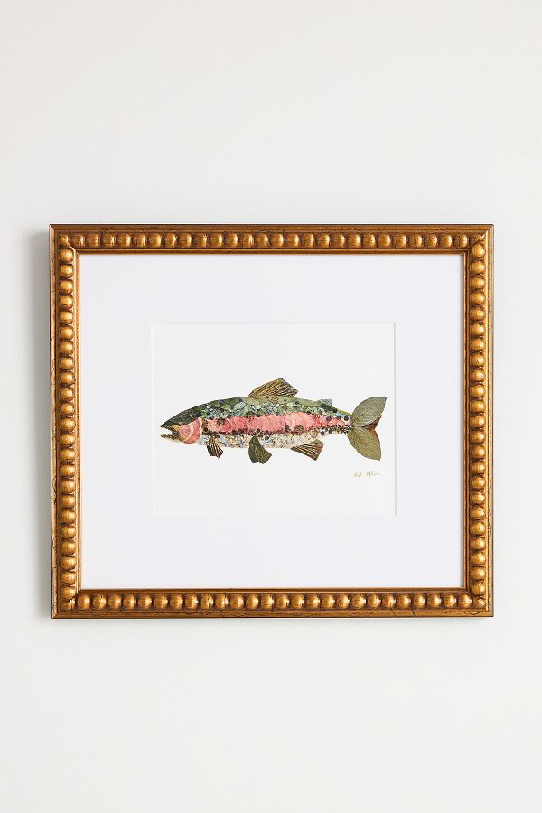 Slide View: 1: Pressed Flower Rainbow Trout Wall Art