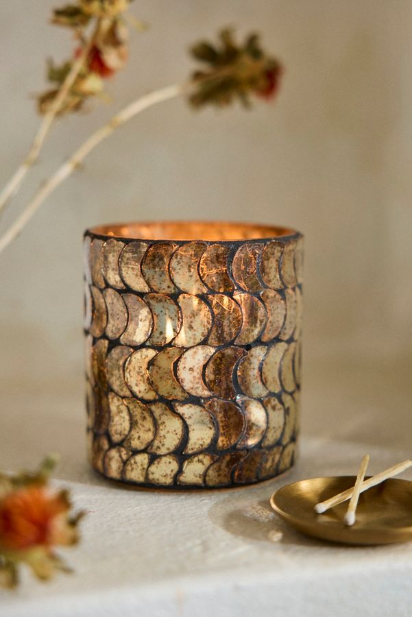 Slide View: 3: Crescent Mosaic Votive Holder