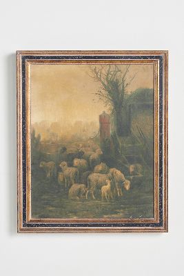 Sheep At The Barn Wall Art