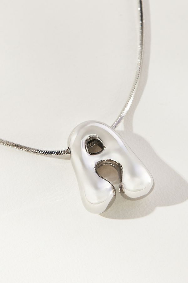 Slide View: 3: Bubble Letter Monogram Necklace