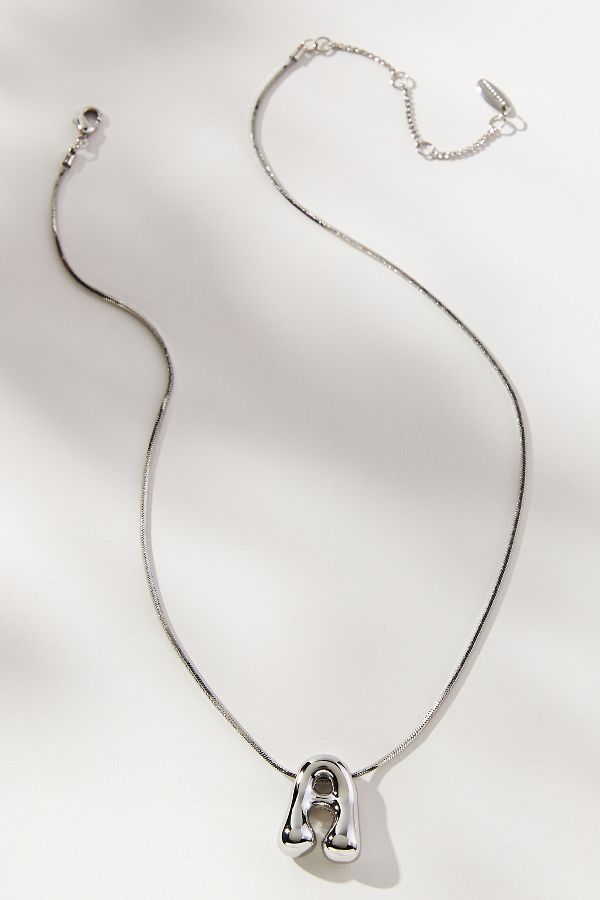 Slide View: 1: Bubble Letter Monogram Necklace