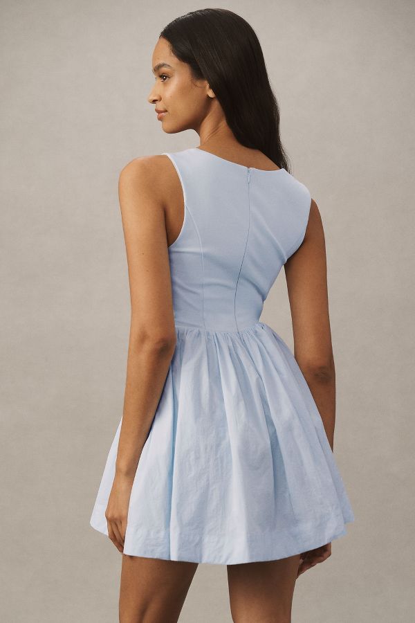 Slide View: 5: BHLDN Jemma Scoop-Neck Fit & Flare Mini Dress