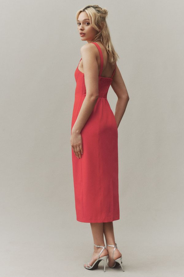 Slide View: 2: BHLDN Sage Sweetheart Stretch Crepe Midi Dress