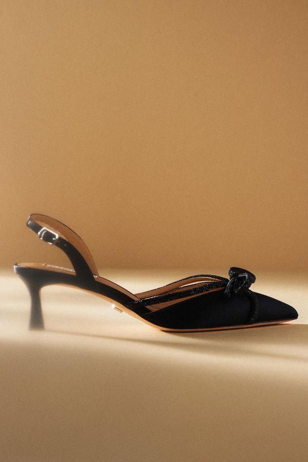 Slide View: 1: Badgley Mischka Angelina Slingback Kitten Heels