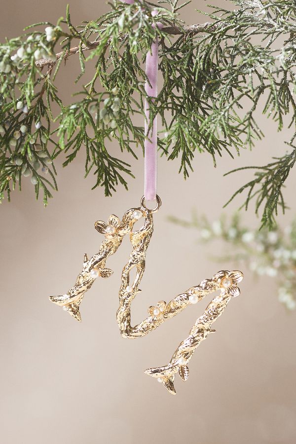 Slide View: 1: Aurelia Gold Monogramm Ornament