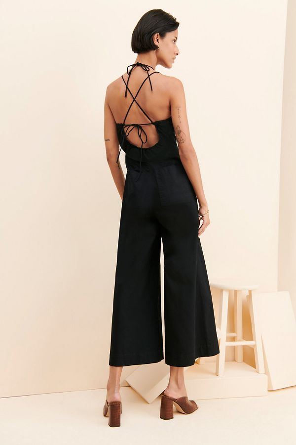 Slide View: 2: Maeve Ruffled Wide Leg Jumpsuit