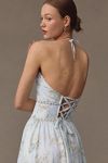 Thumbnail View 2: V. Chapman Scarlette Halter Embellished Corset Organza Maxi Dress