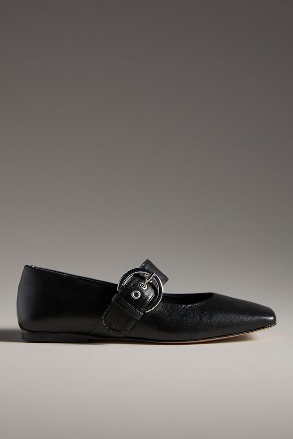 Slide View: 1: Square-Toe Mary Jane Flats