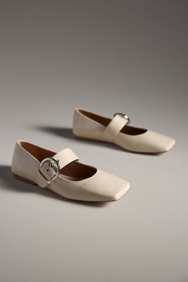 Slide View: 4: Square-Toe Mary Jane Flats