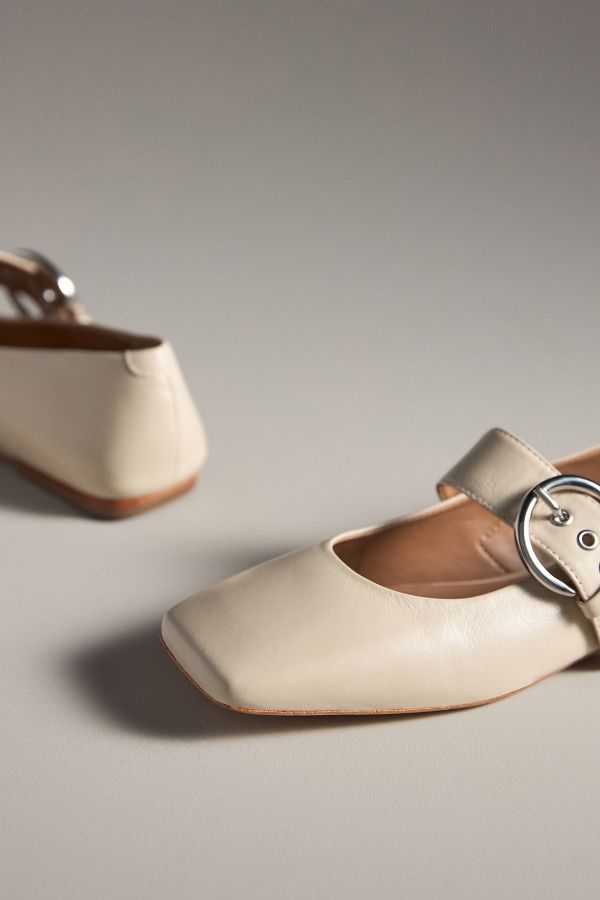 Slide View: 5: Square-Toe Mary Jane Flats