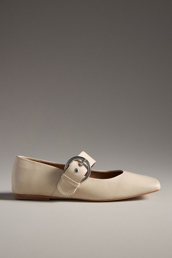 Slide View: 3: Square-Toe Mary Jane Flats