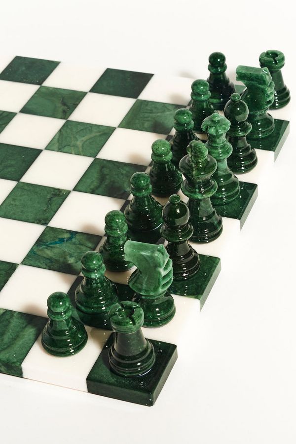 Slide View: 2: Rosemary Home Italian Alabaster Chess Set