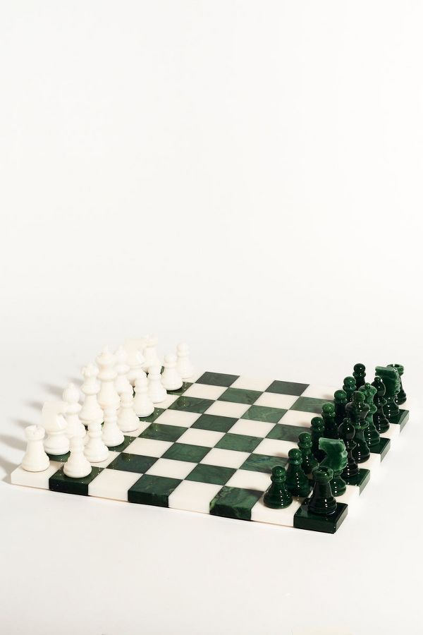 Slide View: 1: Rosemary Home Italian Alabaster Chess Set