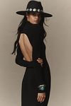 Thumbnail View 3: Norma Kamali Turtleneck Long-Sleeve Open-Back Fishtail Gown