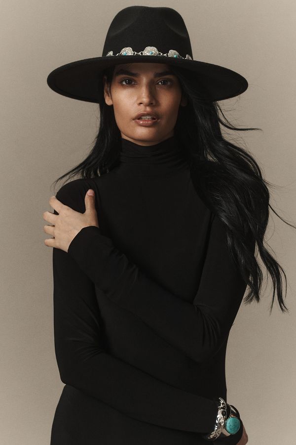 Slide View: 4: Norma Kamali Turtleneck Long-Sleeve Open-Back Fishtail Gown