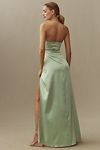 Thumbnail View 3: BHLDN Danielle Strapless Side-Slit Stretch Satin Maxi Dress