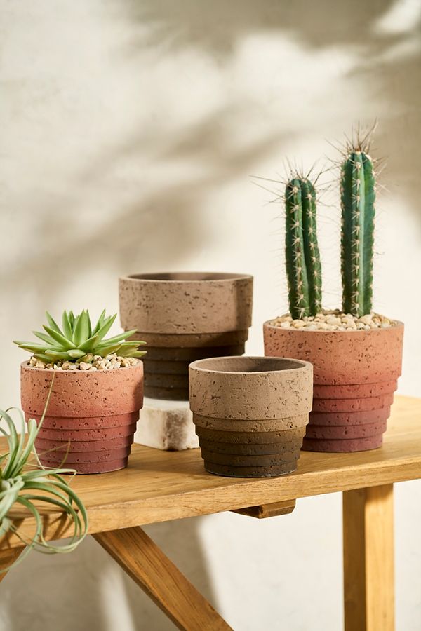 Slide View: 1: Tiered Ombre Cement Pot