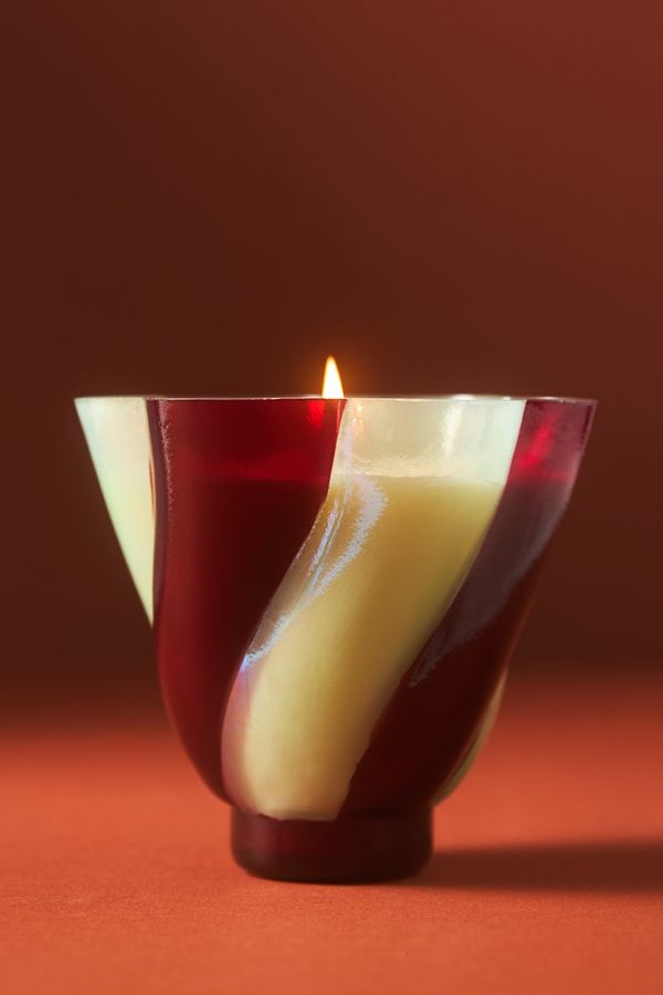 Slide View: 2: By Anthropologie Candy Twist Fruity Plum & Fir Balsam Glass Candle