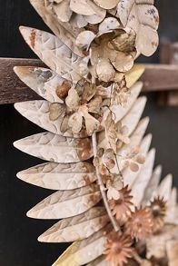 Slide View: 2: Leaf + Bloom Iron Wreath