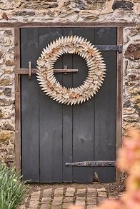 Slide View: 1: Leaf + Bloom Iron Wreath