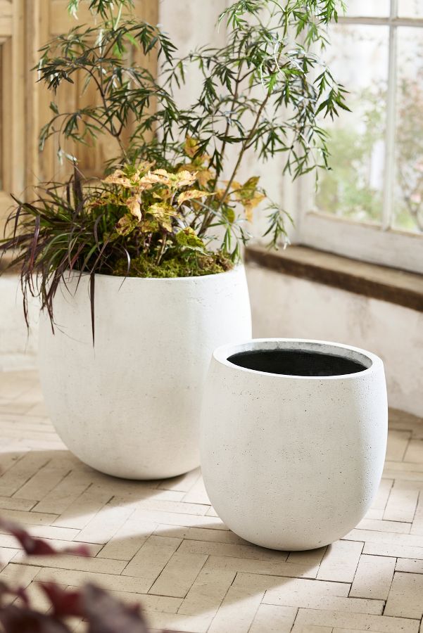 Slide View: 1: Fiber Rounded Egg Planter