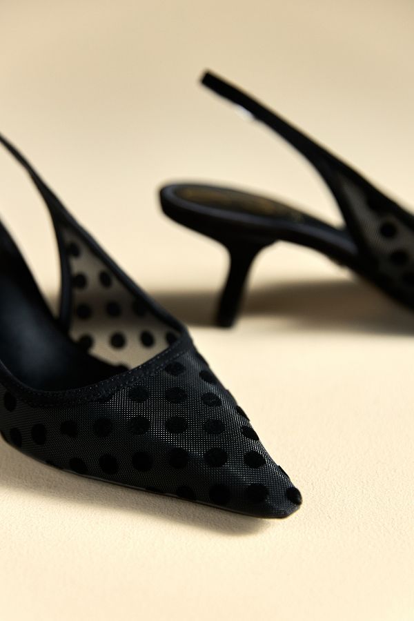 Slide View: 4: Sam Edelman Bianka Mesh Dot Slingback Heels