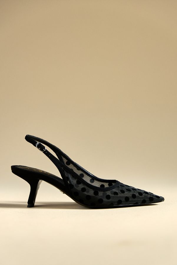 Slide View: 2: Sam Edelman Bianka Mesh Dot Slingback Heels