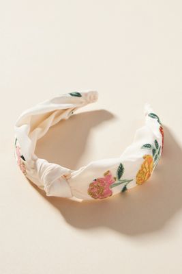 Rifle Paper Co. Embroidered Roses Knot Headband